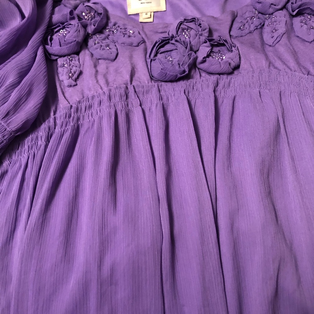 Epic Threads Purple Floral Rosette Blouse